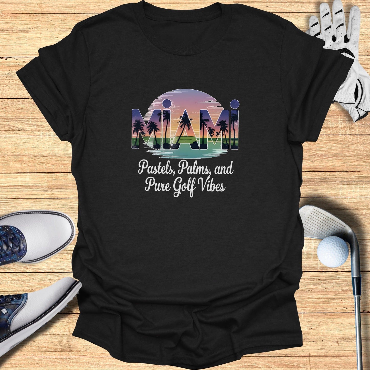 Miami Golf Vibes T-Shirt - Funny Golf Tee by Swing Epic