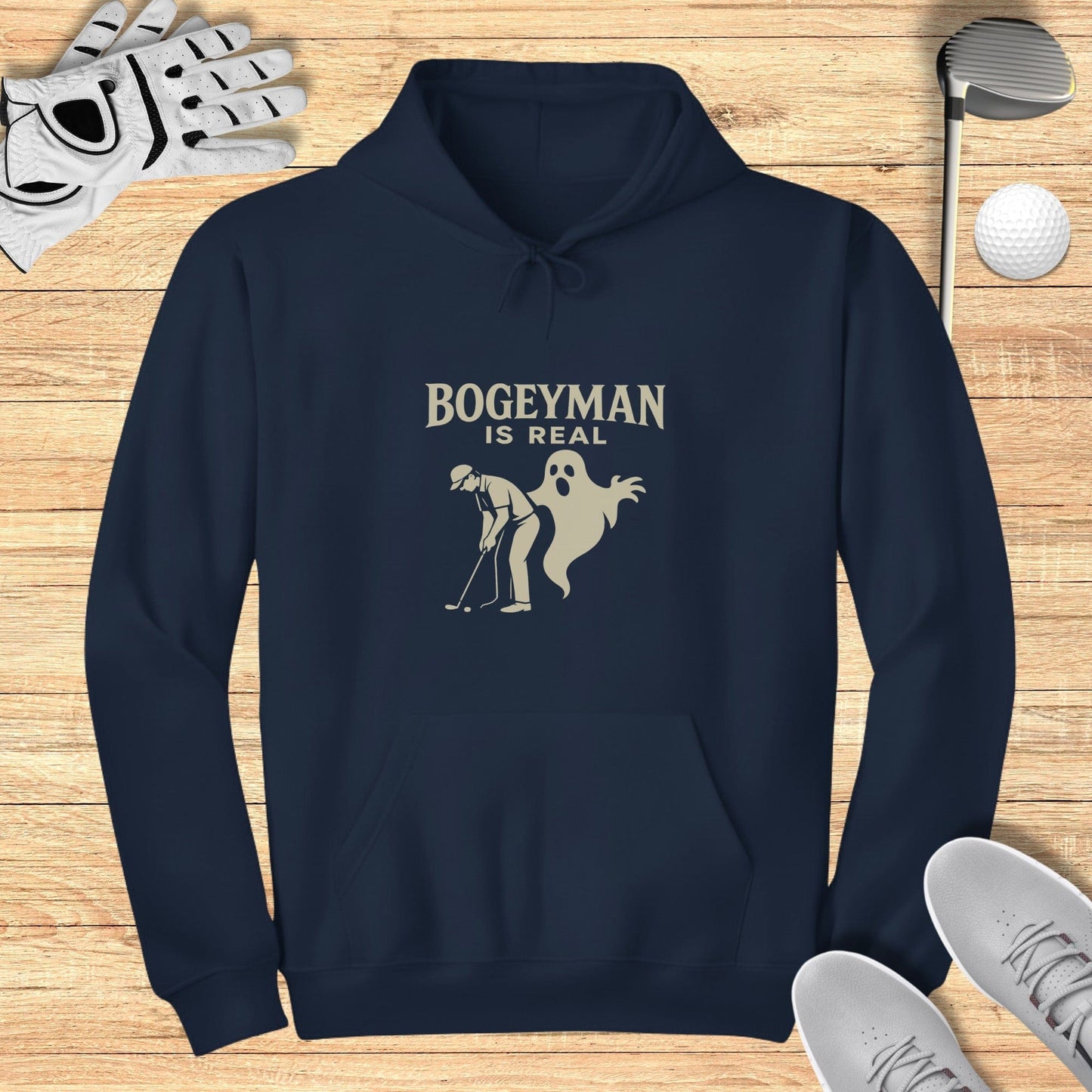 Bogeyman Is Real Hoodie - Funny Golf Tee by Swing Epic