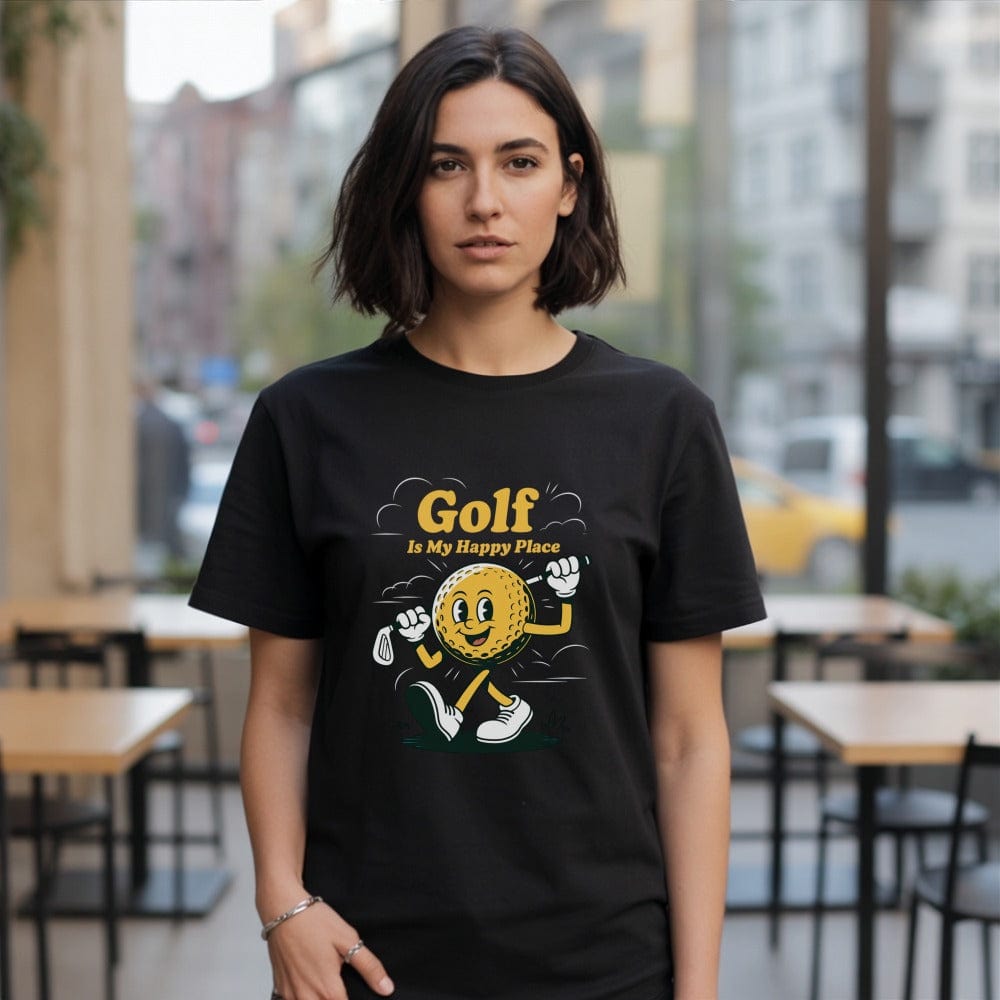 Golf Is My Happy Place T-Shirt - Funny Golf Tee by Swing Epic