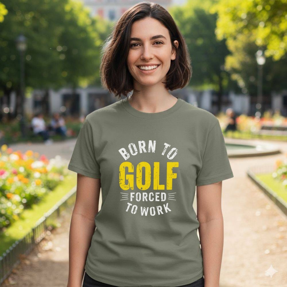 Born to Golf, Forced to Work T-Shirt - Funny Golf T-Shirt by SwingEpic