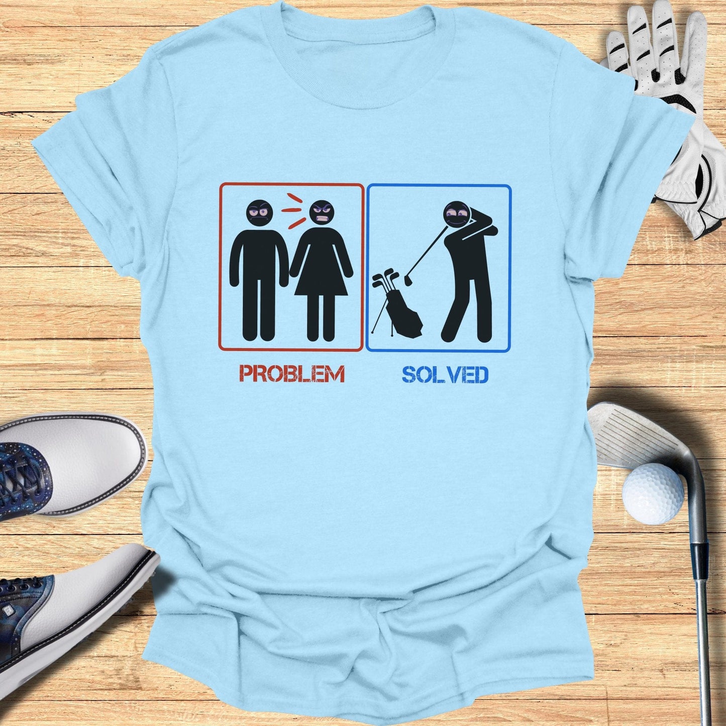 Problem Solved Golf T-Shirt - Funny Golf T-Shirt by SwingEpic