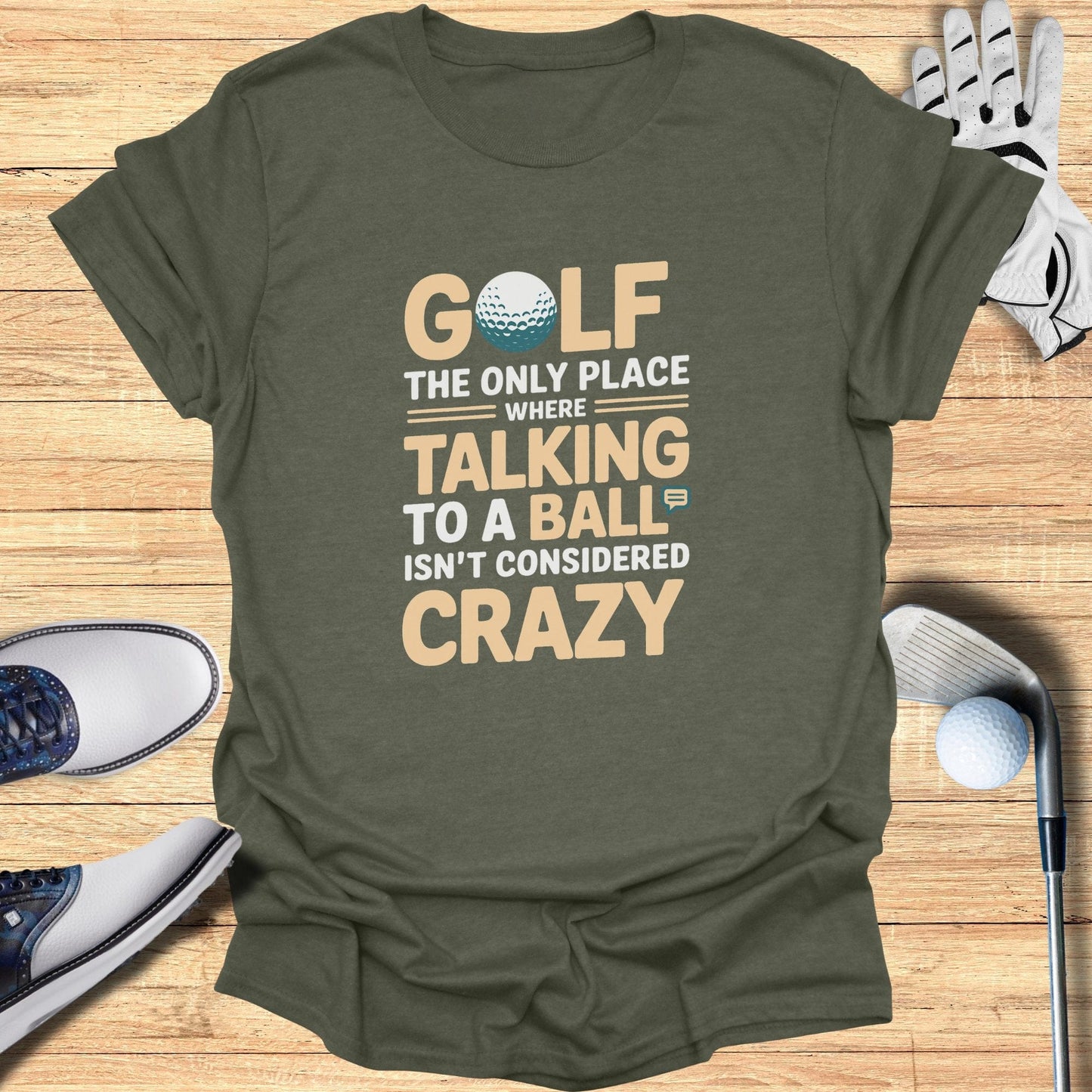 Talk to the Ball T-Shirt - Funny Golf Tee by Swing Epic