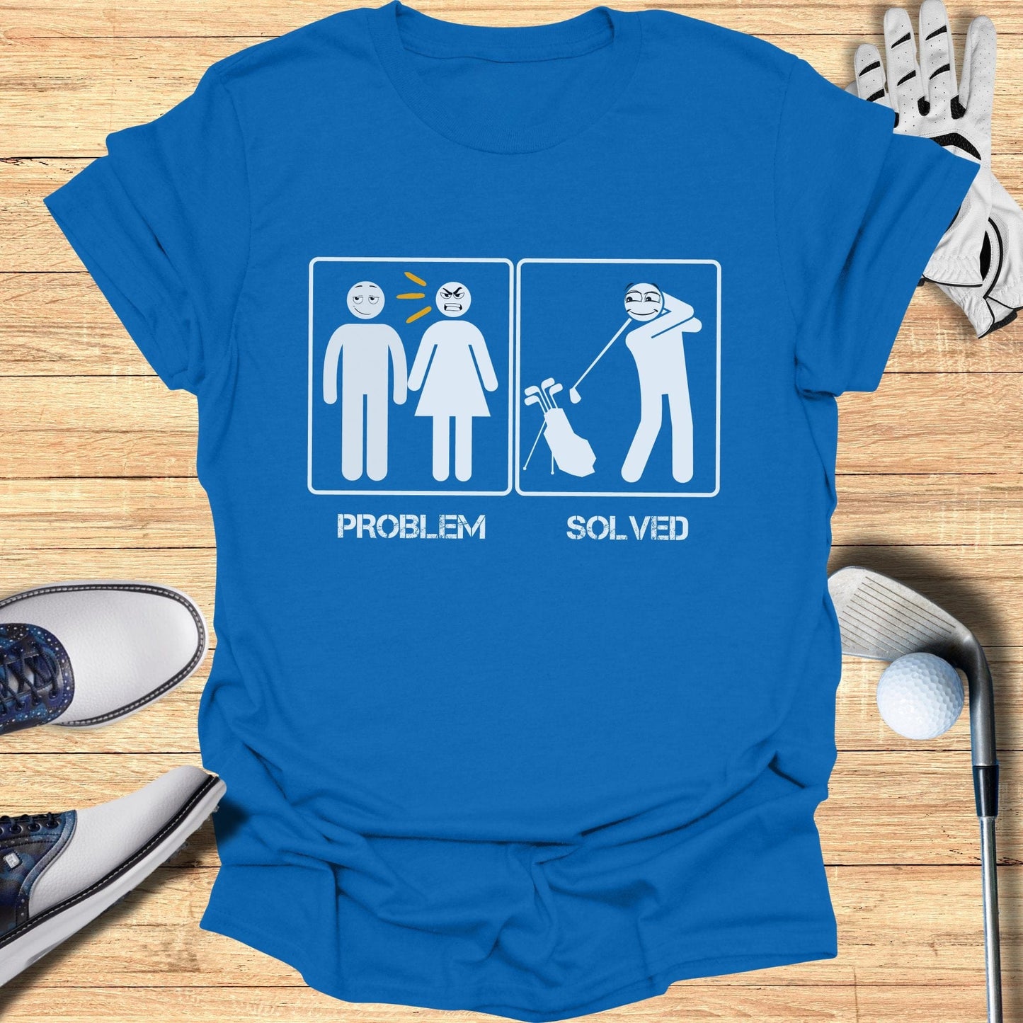 Problem Solved Golf T-Shirt - Funny Golf T-Shirt by SwingEpic