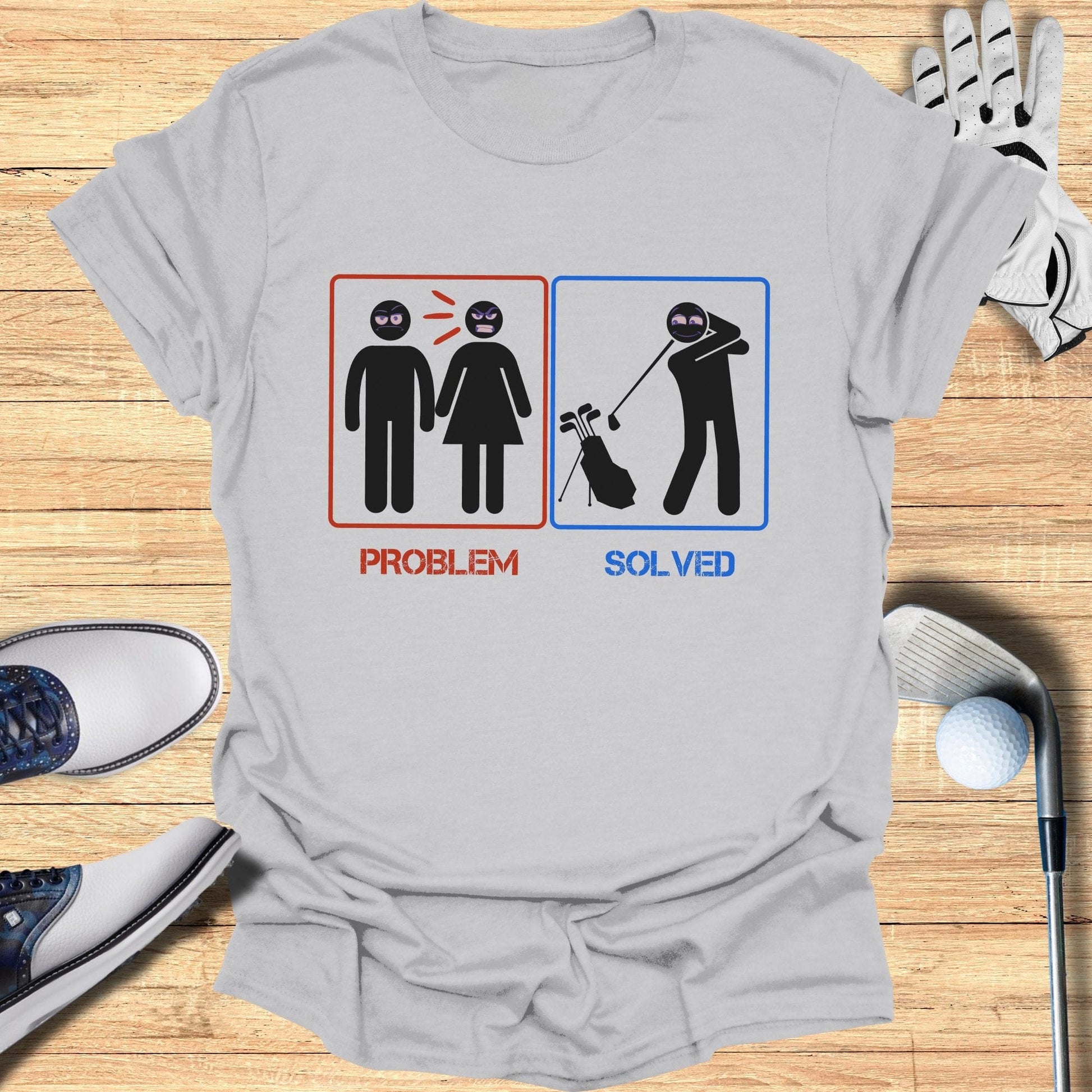 Problem Solved Golf T-Shirt - Funny Golf T-Shirt by SwingEpic