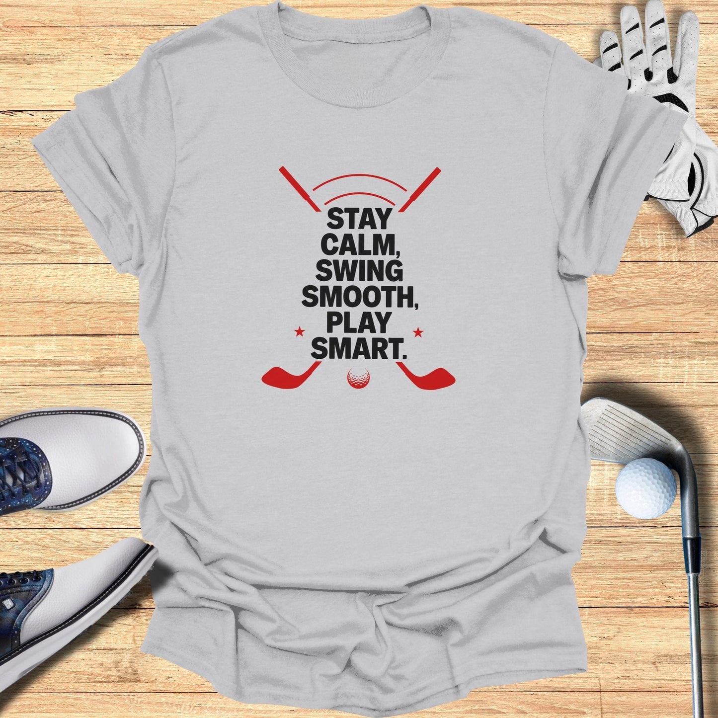 Stay Calm Swing Smooth T-Shirt - Funny Golf Tee by Swing Epic