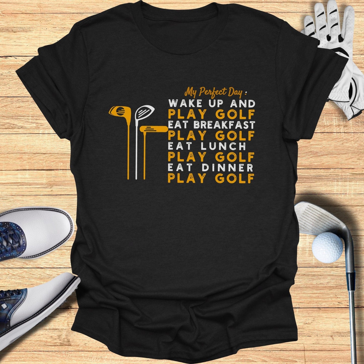 Wake Up and Play Golf T-Shirt - Funny Golf Tee by Swing Epic