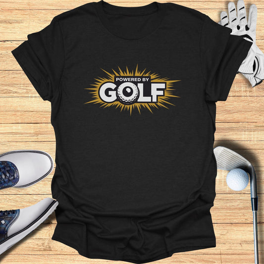 Powered by Golf T-Shirt - Funny Golf Tee by Swing Epic