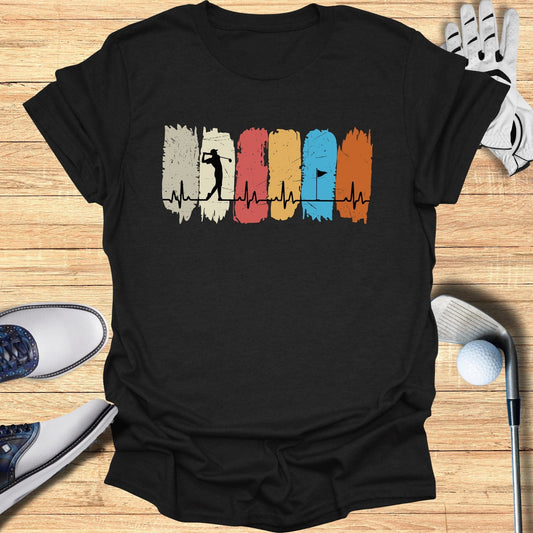 Golfing Heartbeat T-Shirt - Funny Golf Tee by Swing Epic
