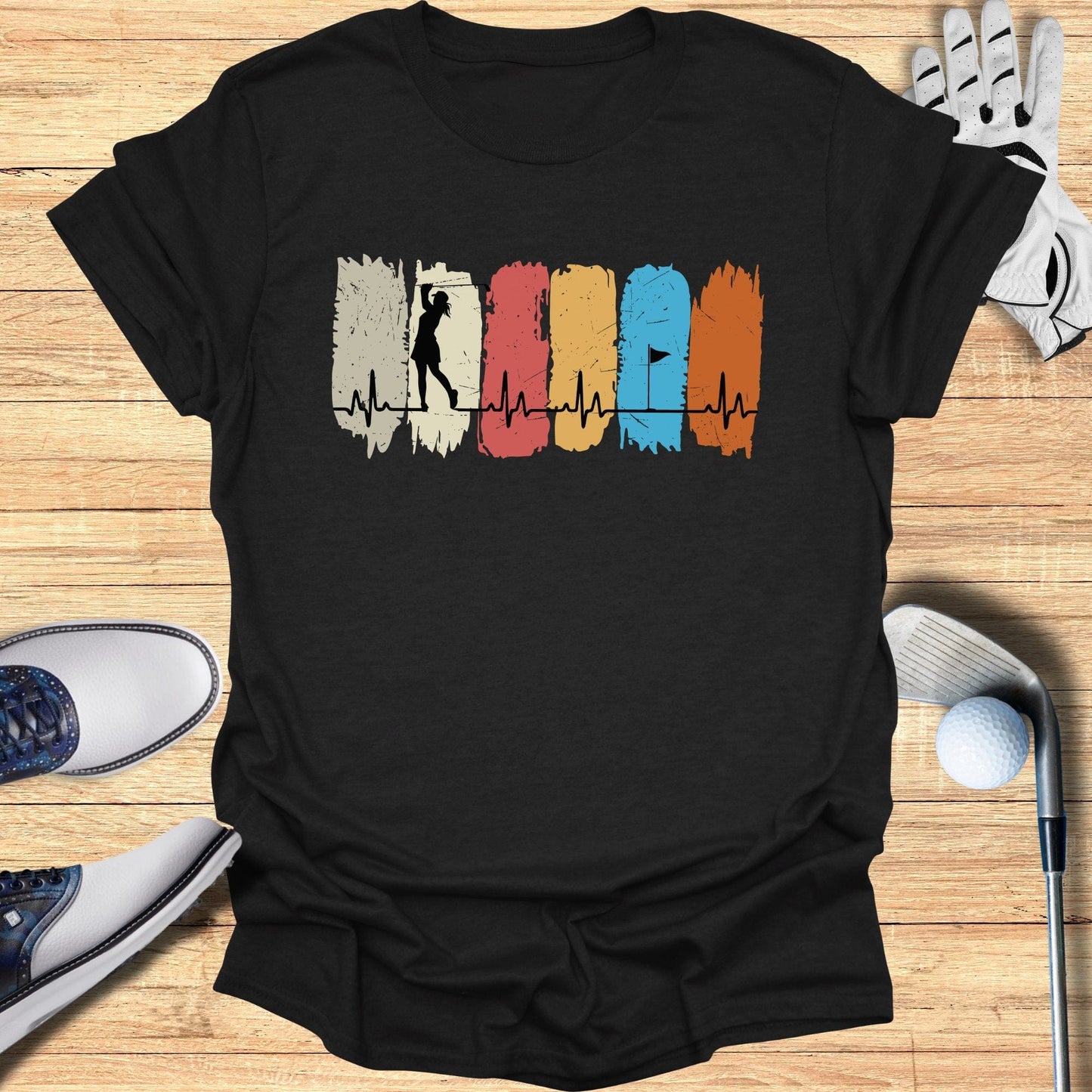 Golfing Heartbeat T-Shirt - Funny Golf T-Shirt by SwingEpic