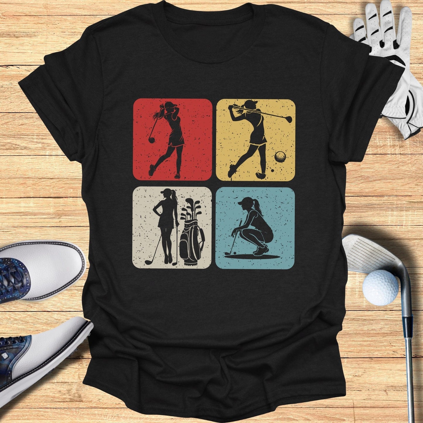 Vintage Golf Silhouettes T-Shirt - Funny Golf Tee by Swing Epic