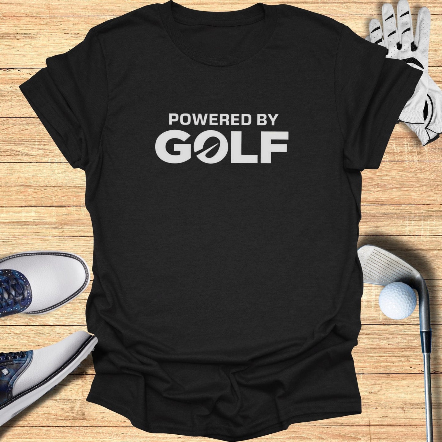Powered by Golf T-Shirt - Funny Golf Tee by Swing Epic