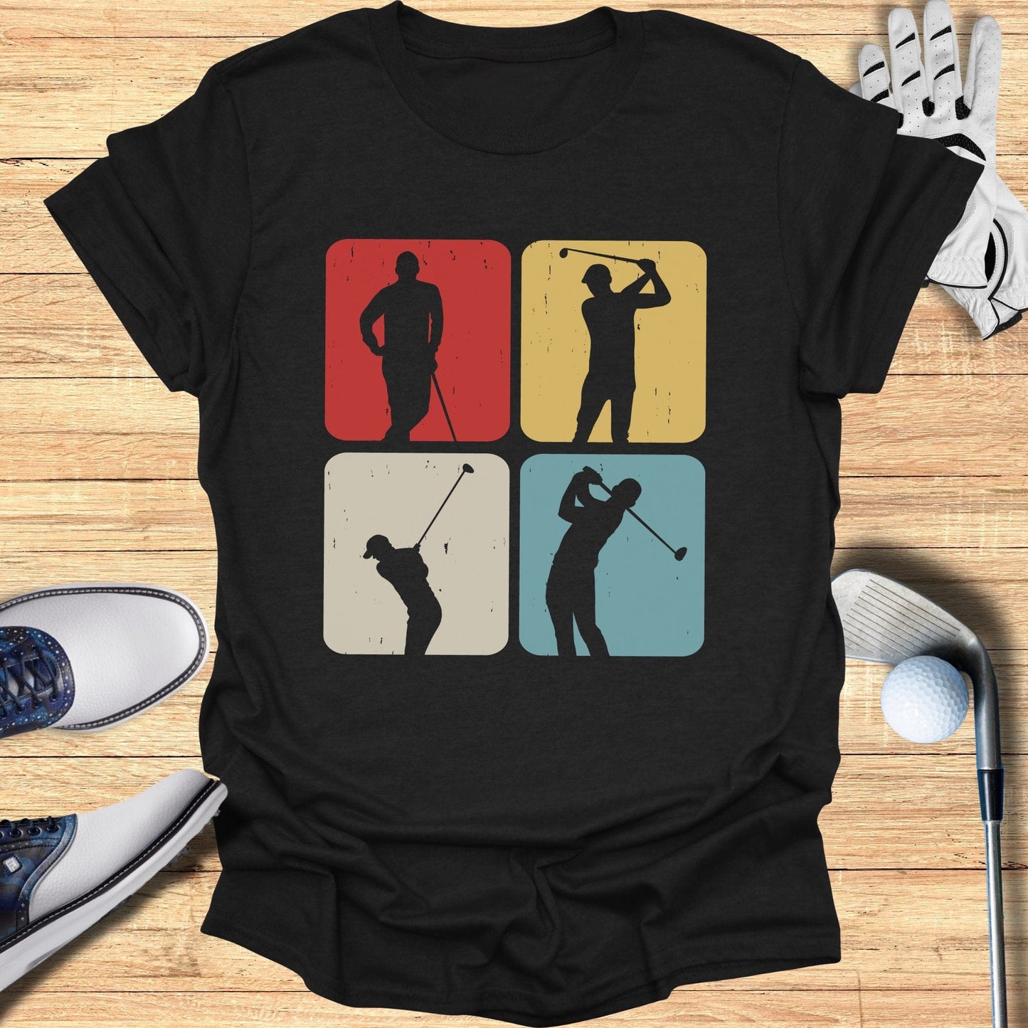 Vintage Golf Silhouettes T-Shirt - Funny Golf Tee by Swing Epic