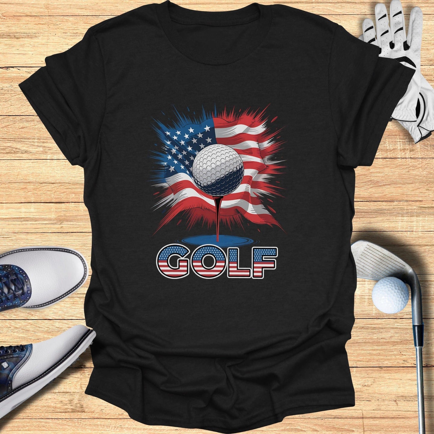 Stars & Stripes Golf Ball T-Shirt