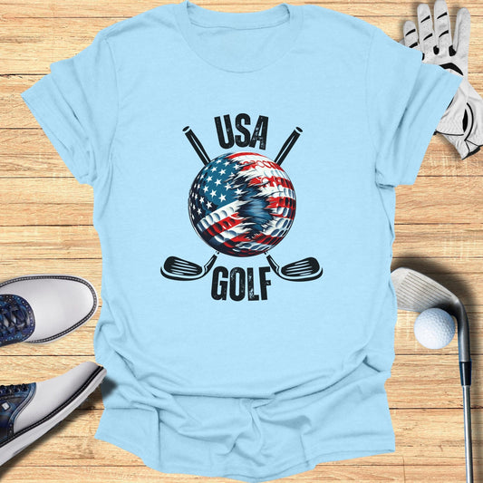 Patriotic Golf Ball T-Shirt - Funny Golf Tee by Swing Epic