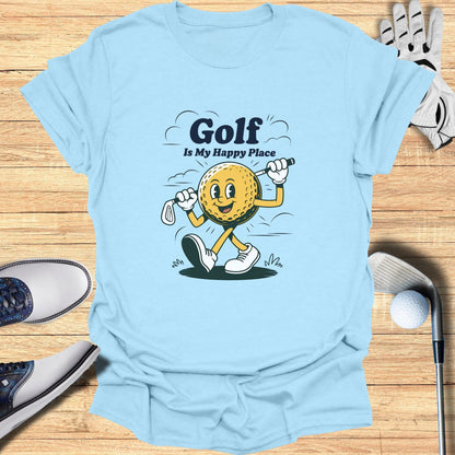 Golf Is My Happy Place T-Shirt - Funny Golf Tee by Swing Epic