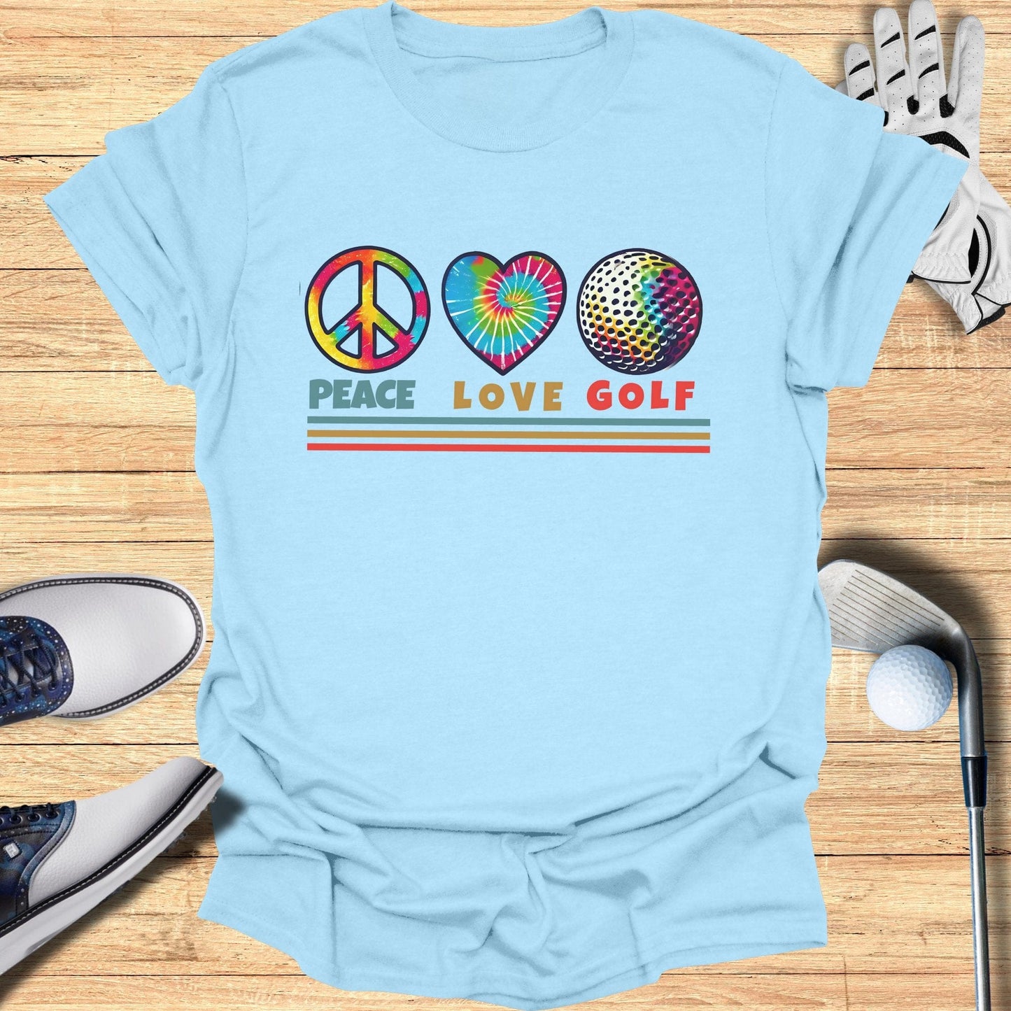 Peace Love Golf T-Shirt - Funny Golf Tee by Swing Epic