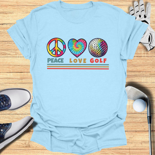 Peace Love Golf T-Shirt - Funny Golf Tee by Swing Epic
