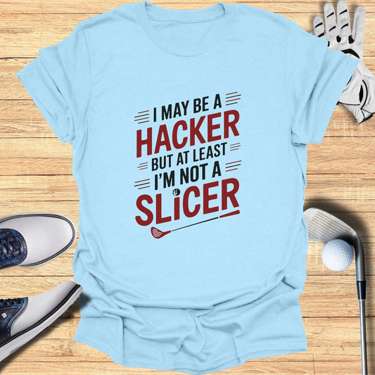 I May Be A Hacker - Funny Golf Tee by Swing Epic