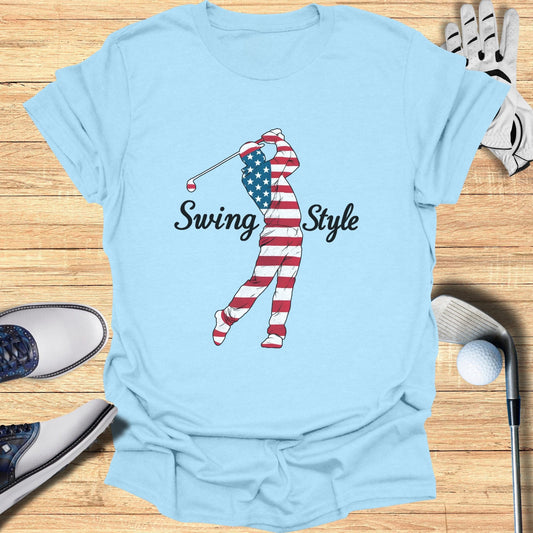 Swing Style Patriotic T-Shirt - Funny Golf Tee by Swing Epic