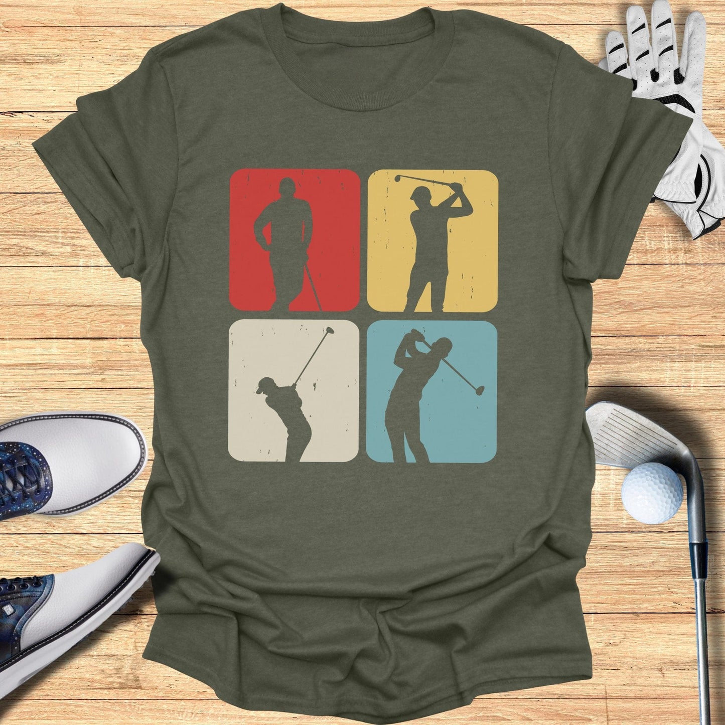 Vintage Golf Silhouettes T-Shirt - Funny Golf Tee by Swing Epic