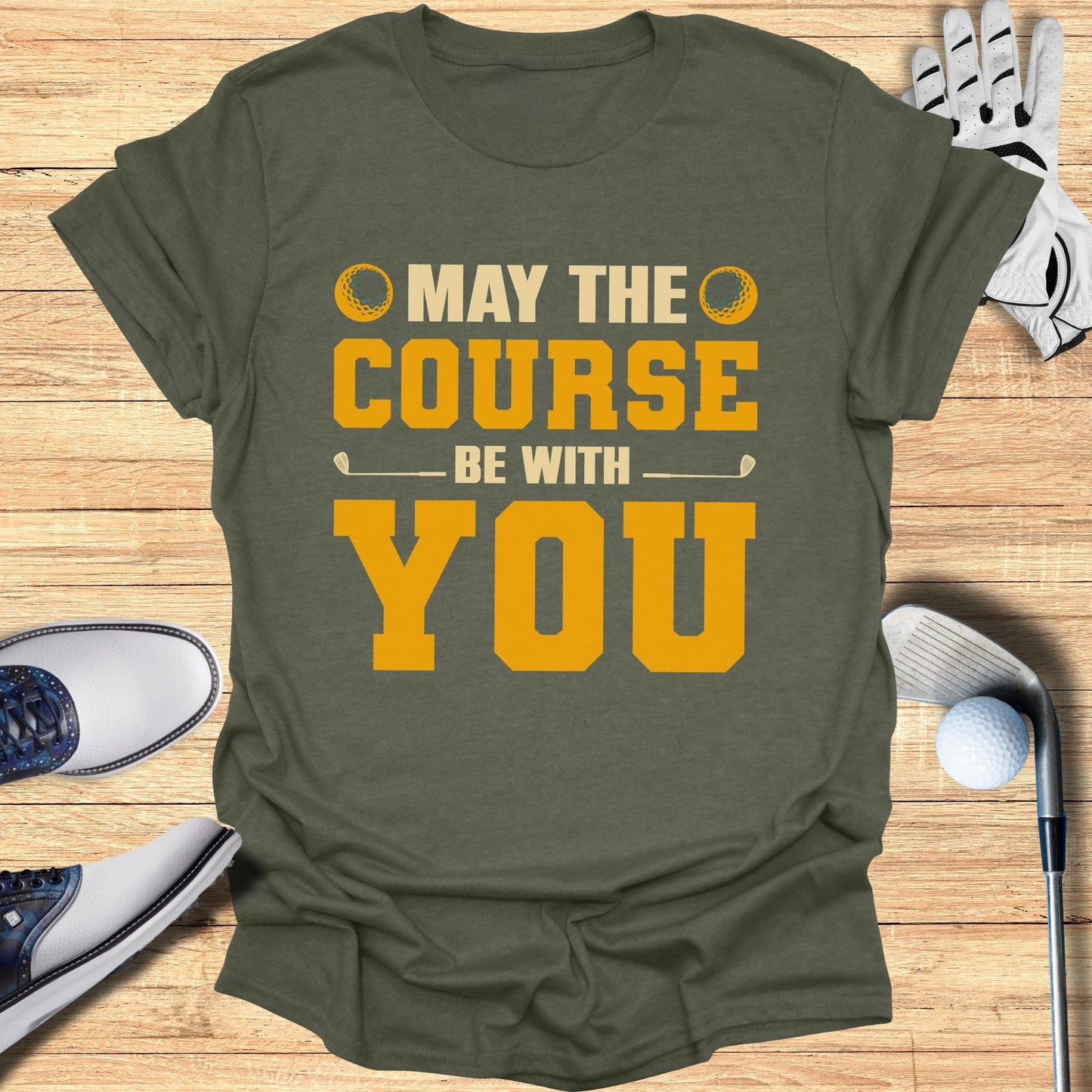 May the Course Be With You T-Shirt - Funny Golf T-Shirt by SwingEpic