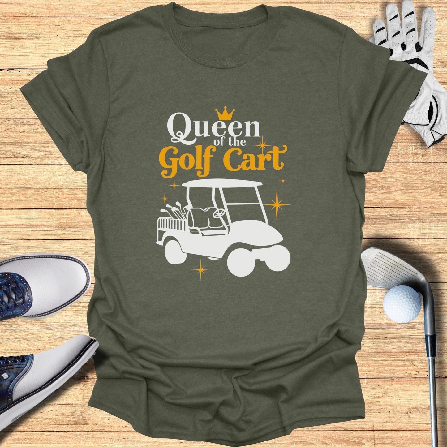Queen of the Golf Cart T-Shirt - Funny Golf Tee by Swing Epic