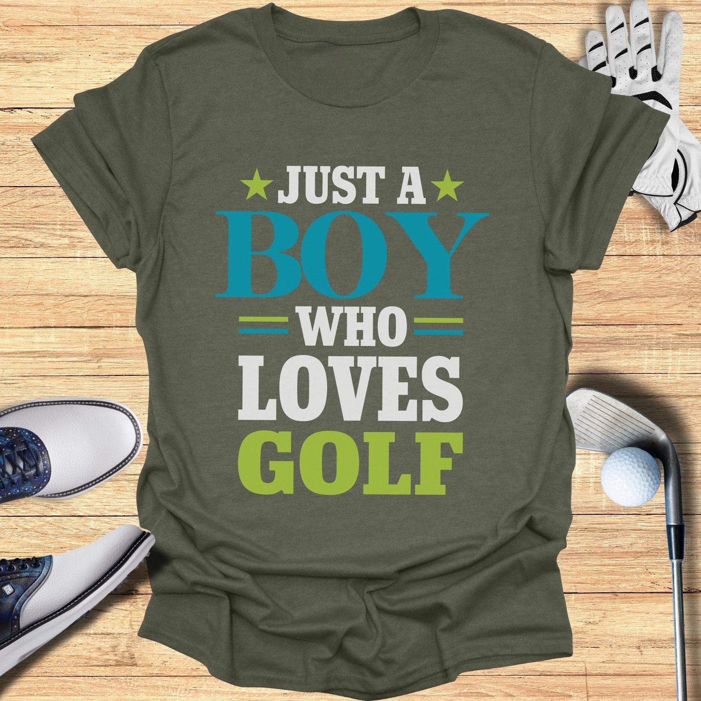 Just a Boy Who Loves Golf T-Shirt - Funny Golf Tee by Swing Epic