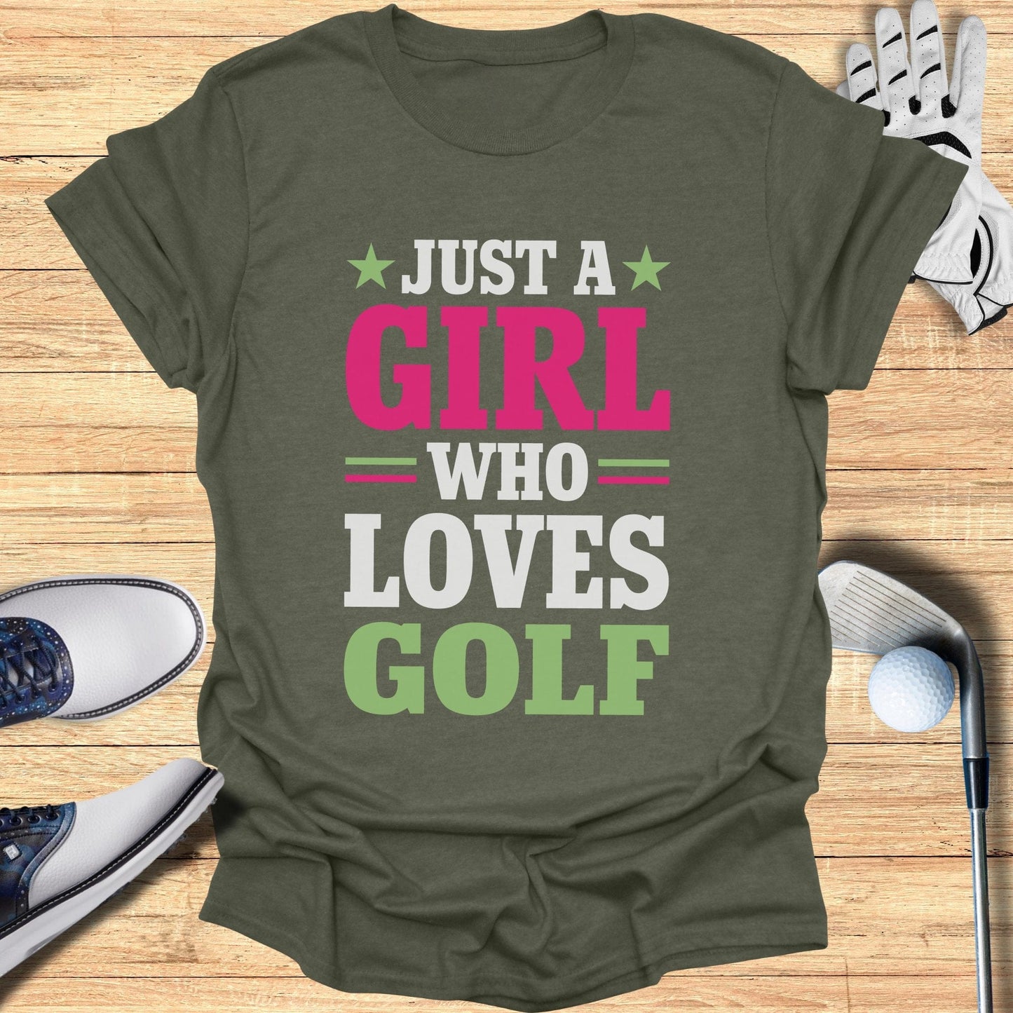 Just a Girl Who Loves Golf T-Shirt - Funny Golf Tee by Swing Epic