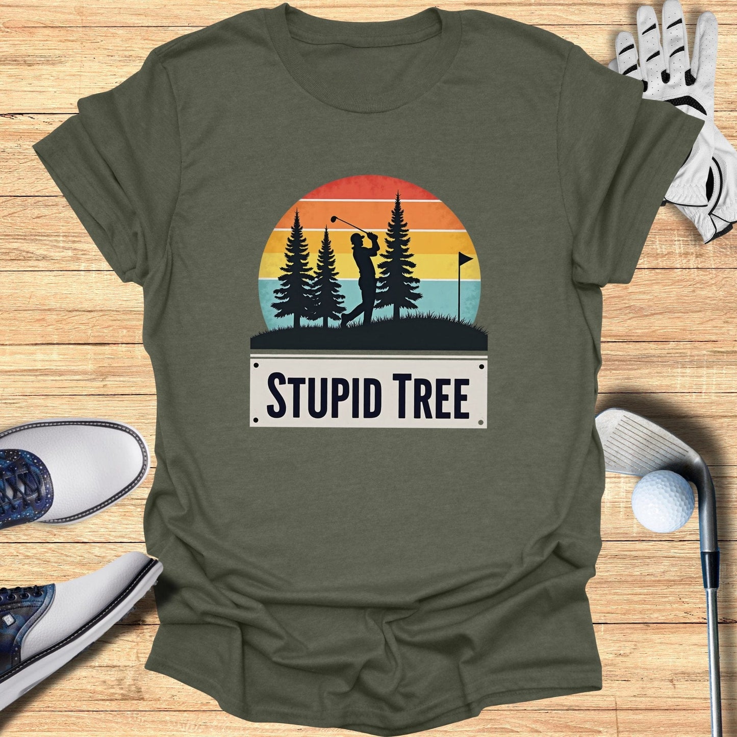 Stupid Tree Golf Humor T-Shirt - Funny Golf Tee by Swing Epic