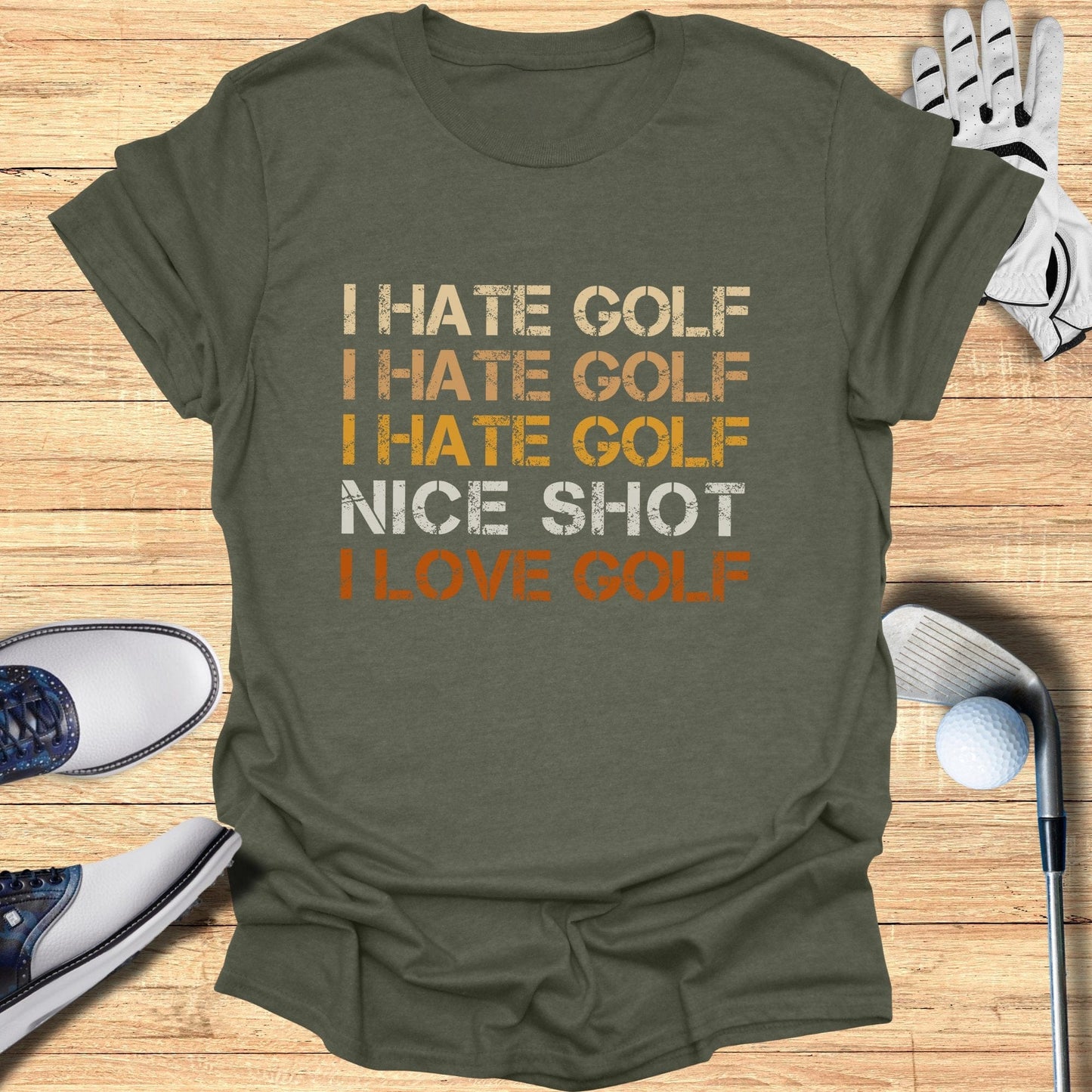 I Hate Golf, I Love Golf T-Shirt - Funny Golf Tee by Swing Epic