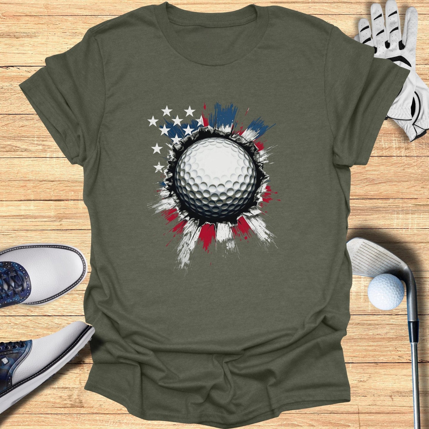 Stars, Stripes & Shanks T-Shirt - Funny Golf Tee by Swing Epic