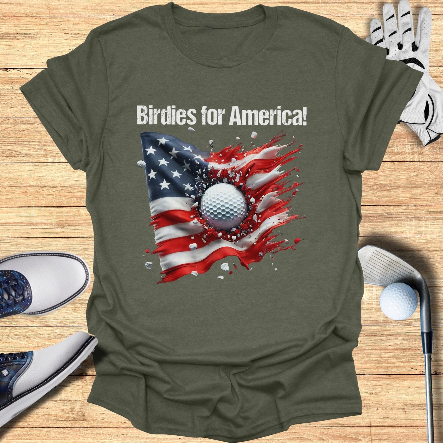 Birdies for America T-Shirt - Funny Golf Tee by Swing Epic