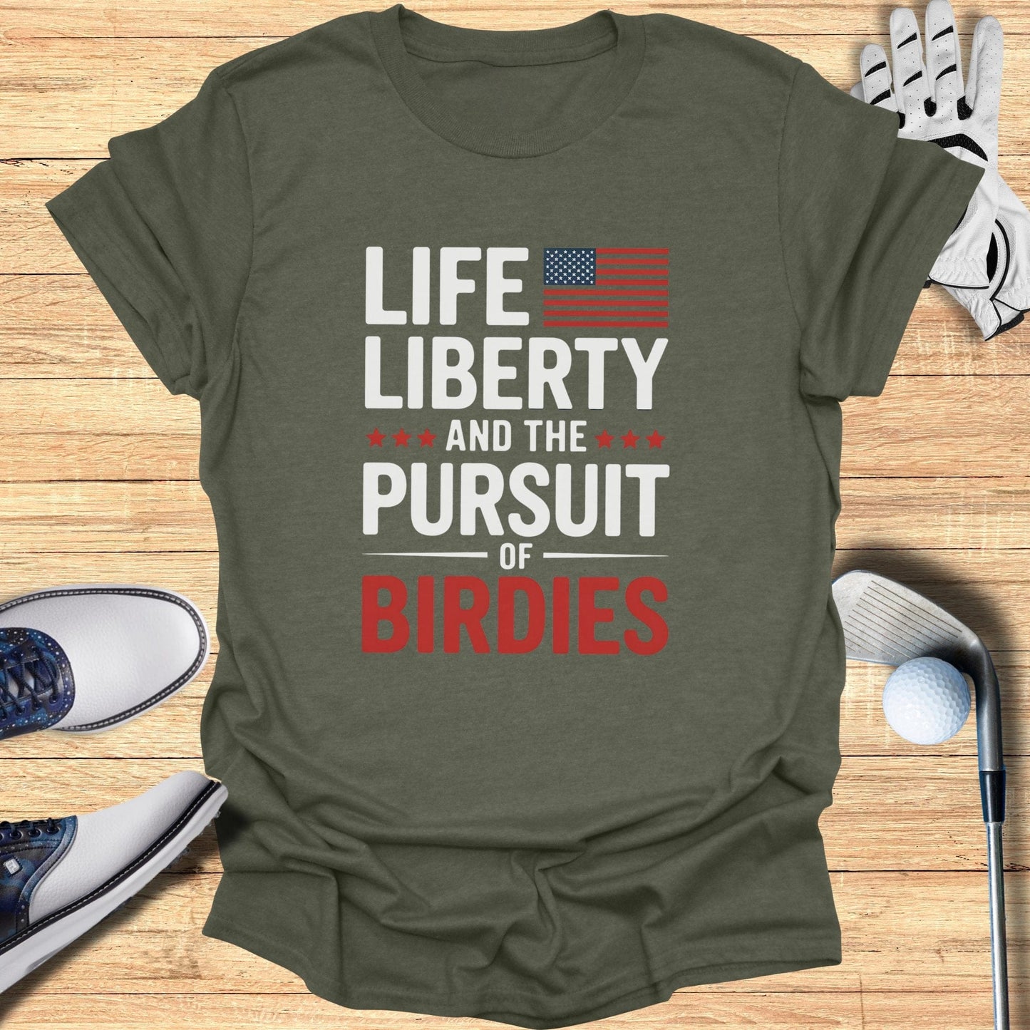 The Pursuit of Birdies T-Shirt - Funny Golf Tee by Swing Epic