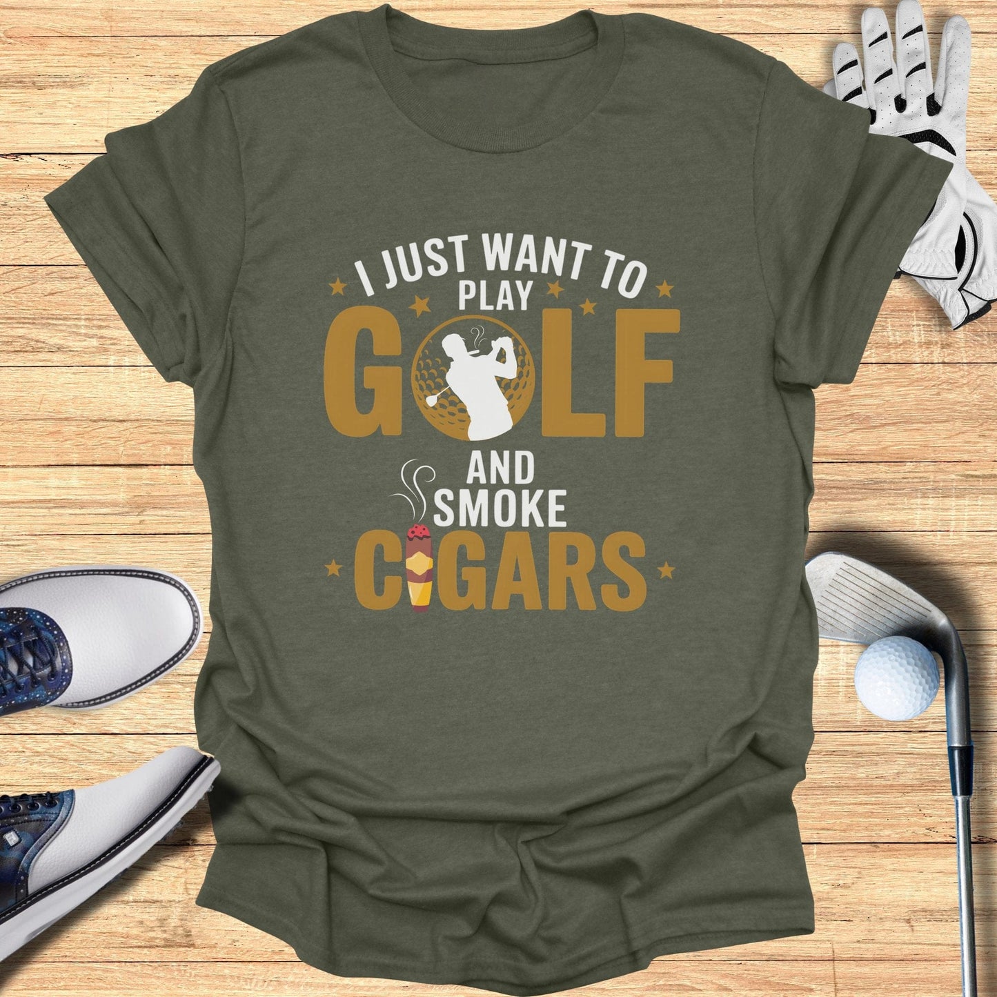 Golf And Cigars T-Shirt - Funny Golf Tee by Swing Epic