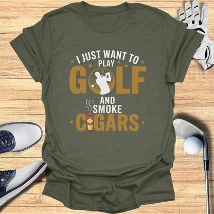 Golf And Cigars T-Shirt - Funny Golf Tee by Swing Epic