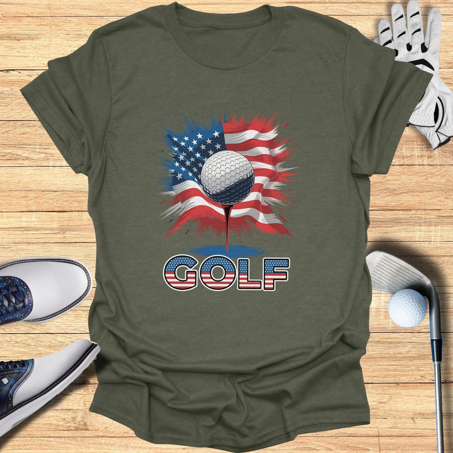Stars & Stripes Golf Ball T-Shirt