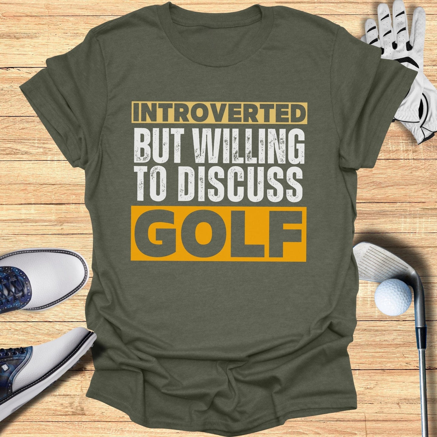 Introverted But Willing T-Shirt - Funny Golf Tee by Swing Epic