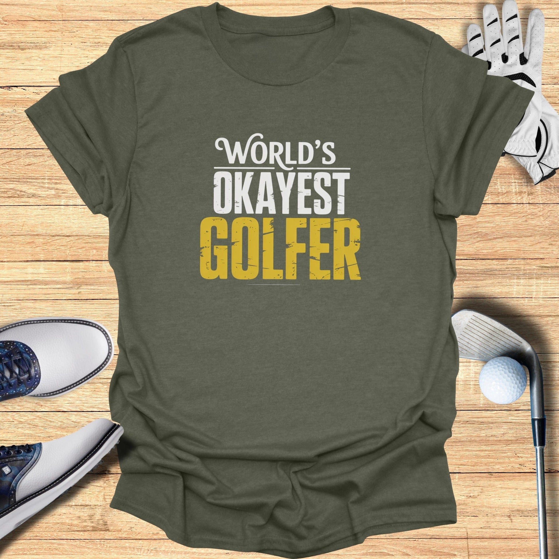 World’s Okayest Golfer T-Shirt - Funny Golf T-Shirt by SwingEpic