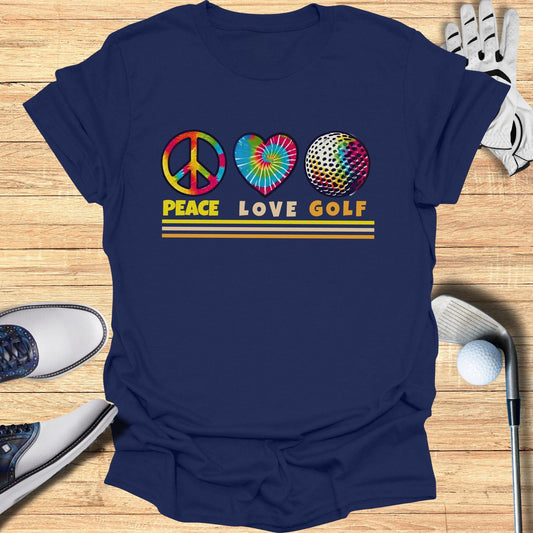 Peace Love Golf T-Shirt - Funny Golf Tee by Swing Epic