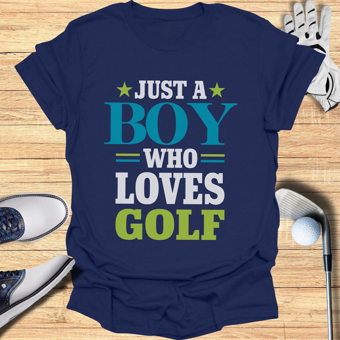 Just a Boy Who Loves Golf T-Shirt - Funny Golf Tee by Swing Epic