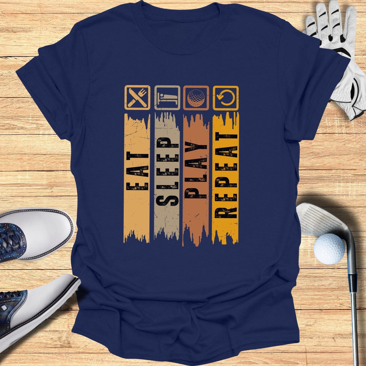 Eat Sleep Play Repeat T-Shirt - Funny Golf Tee by Swing Epic