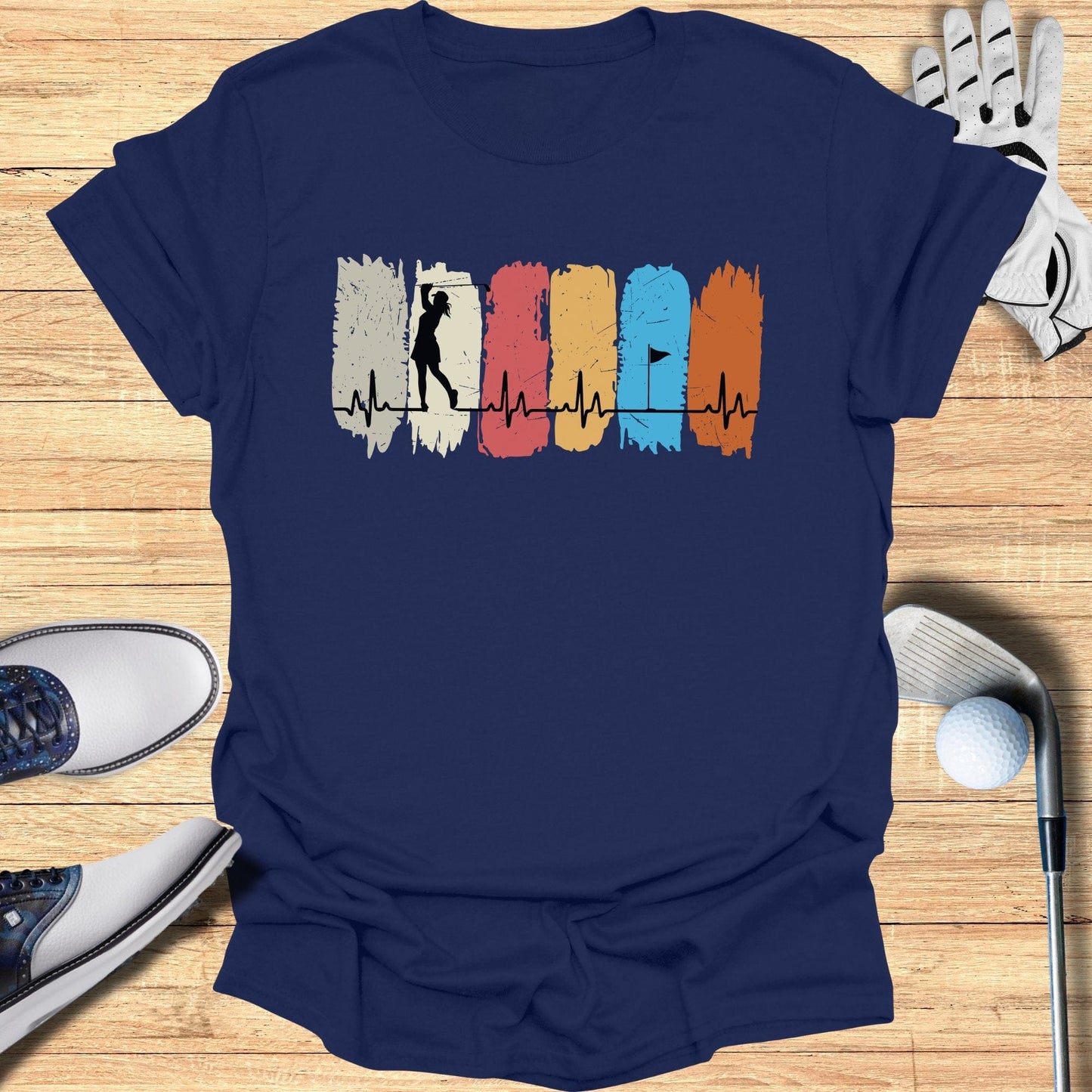 Golfing Heartbeat T-Shirt - Funny Golf T-Shirt by SwingEpic