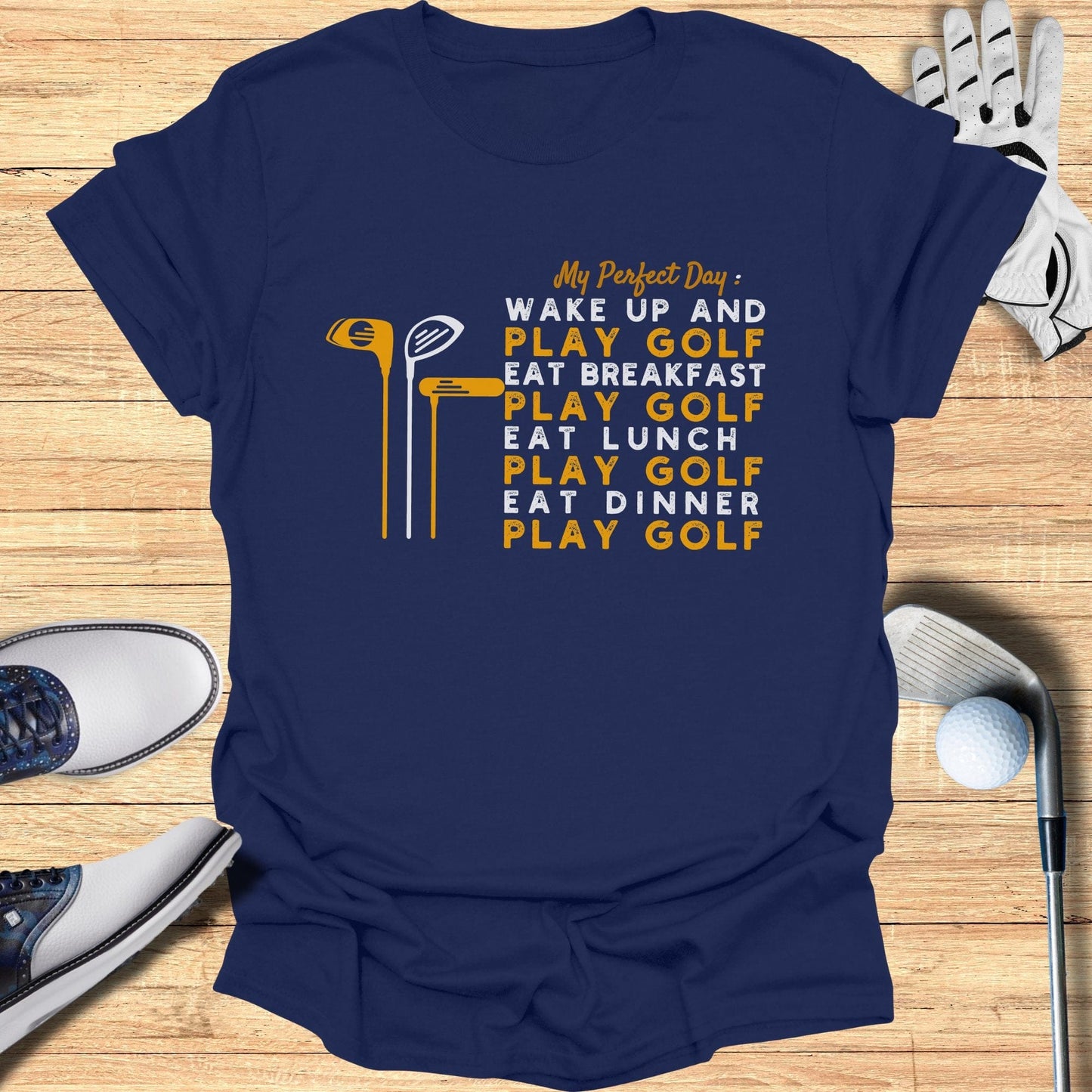 Wake Up and Play Golf T-Shirt - Funny Golf Tee by Swing Epic