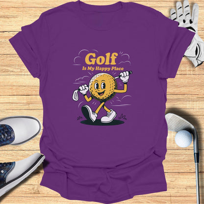 Golf Is My Happy Place T-Shirt - Funny Golf Tee by Swing Epic