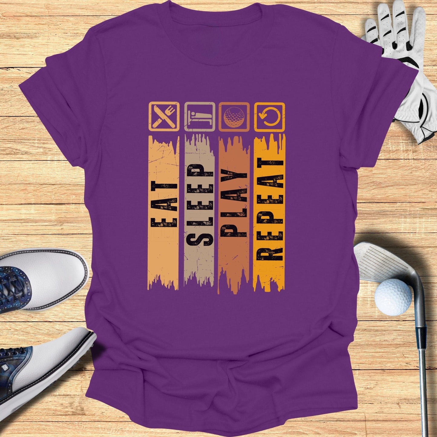 Eat Sleep Play Repeat T-Shirt - Funny Golf Tee by Swing Epic