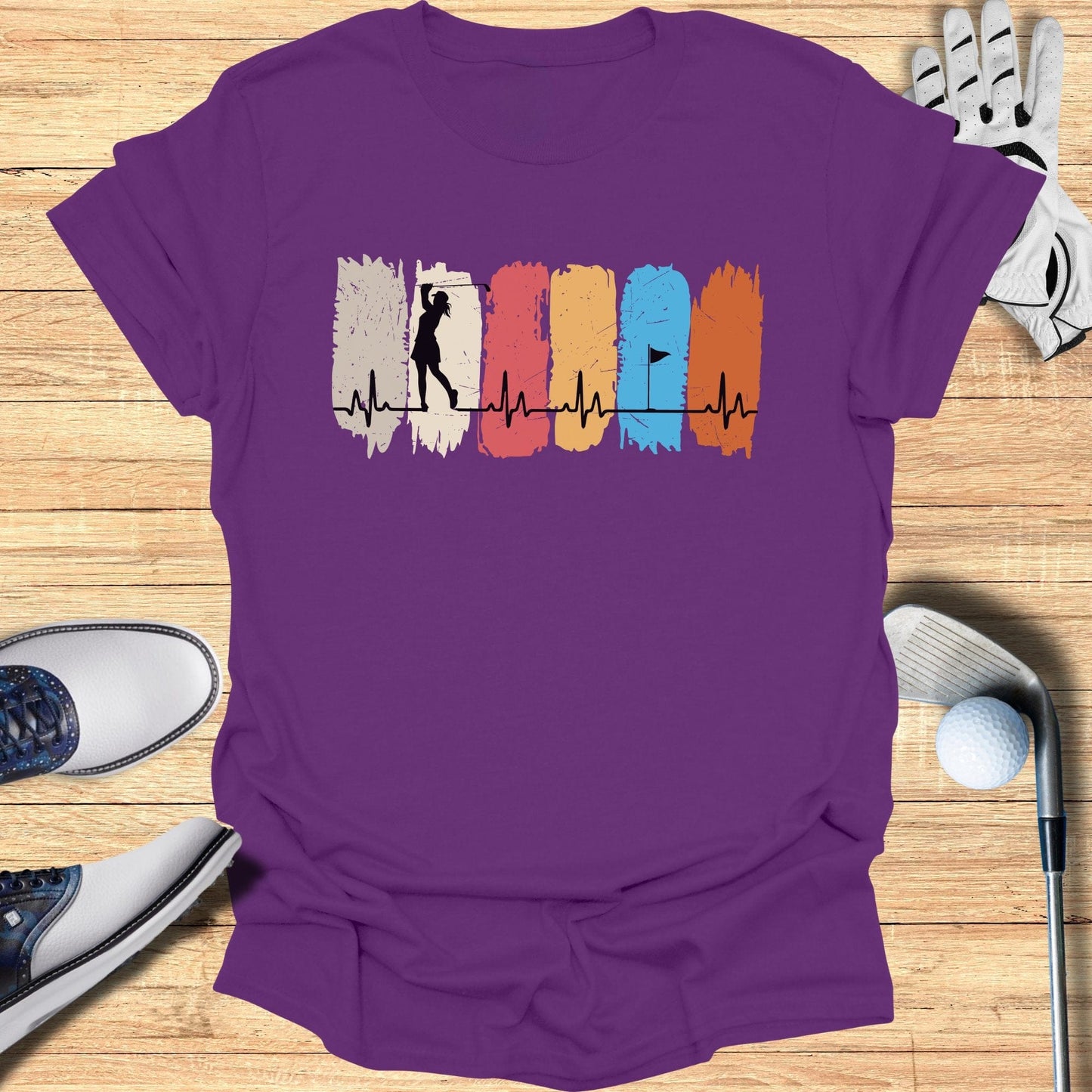 Golfing Heartbeat T-Shirt - Funny Golf T-Shirt by SwingEpic