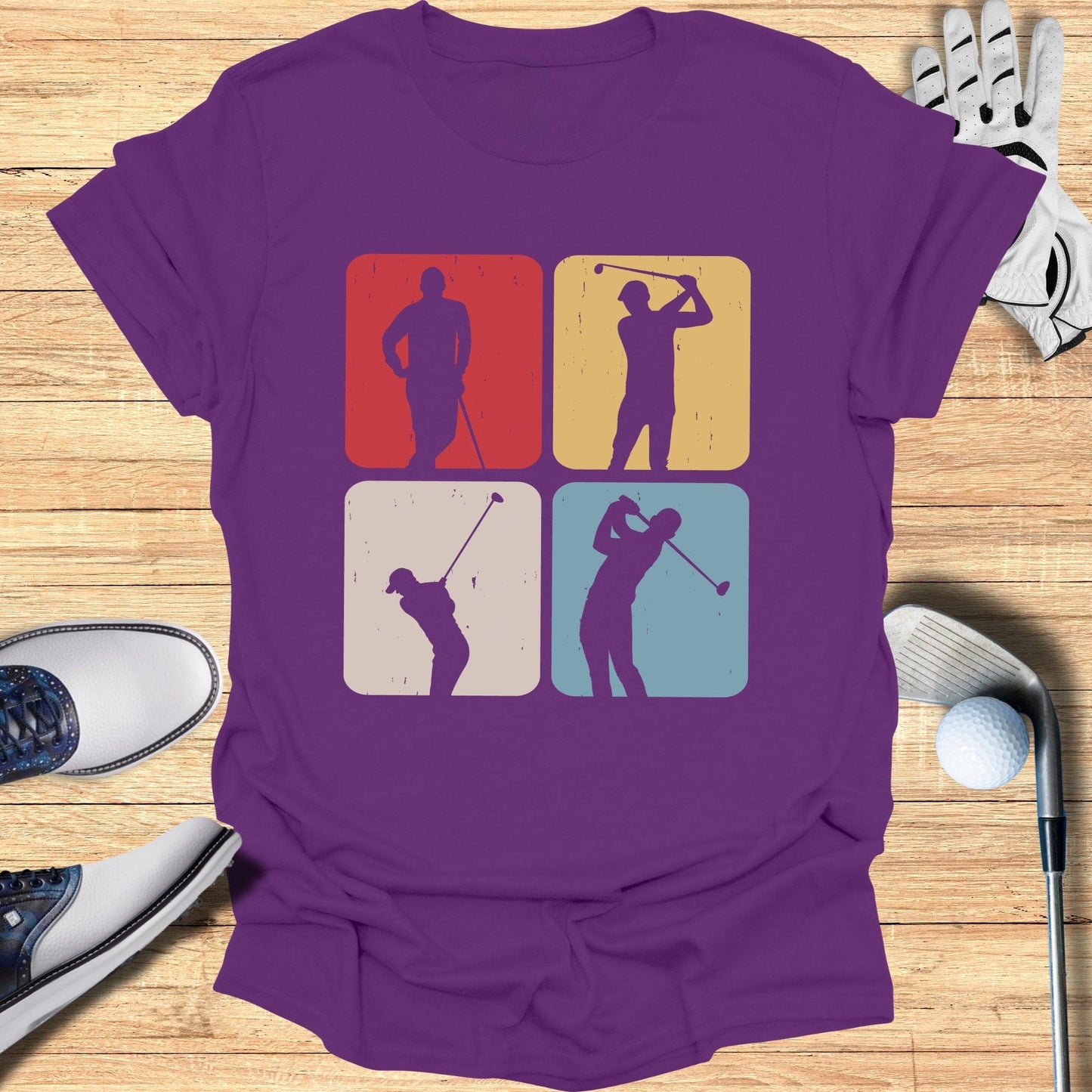 Vintage Golf Silhouettes T-Shirt - Funny Golf Tee by Swing Epic