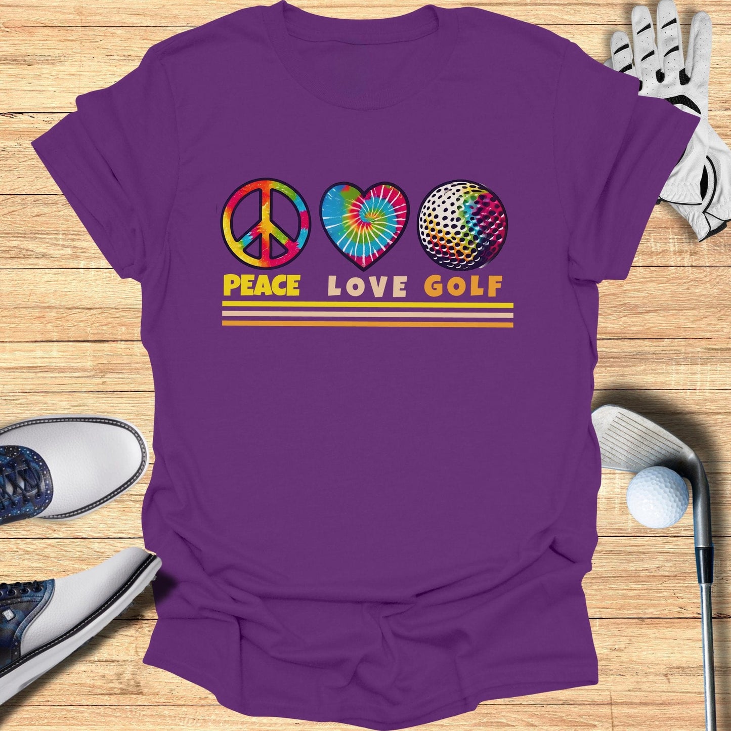 Peace Love Golf T-Shirt - Funny Golf Tee by Swing Epic