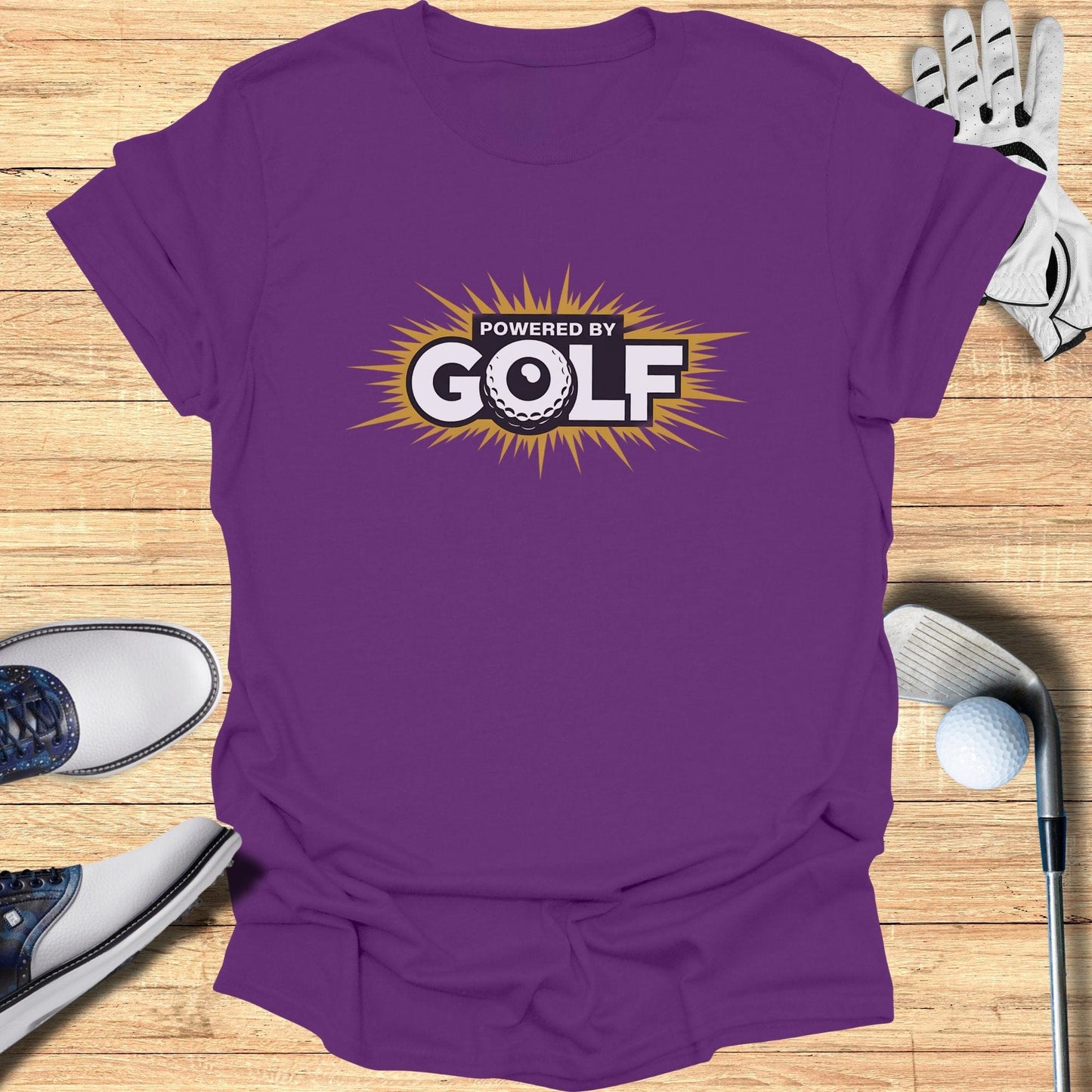 Powered by Golf T-Shirt - Funny Golf Tee by Swing Epic