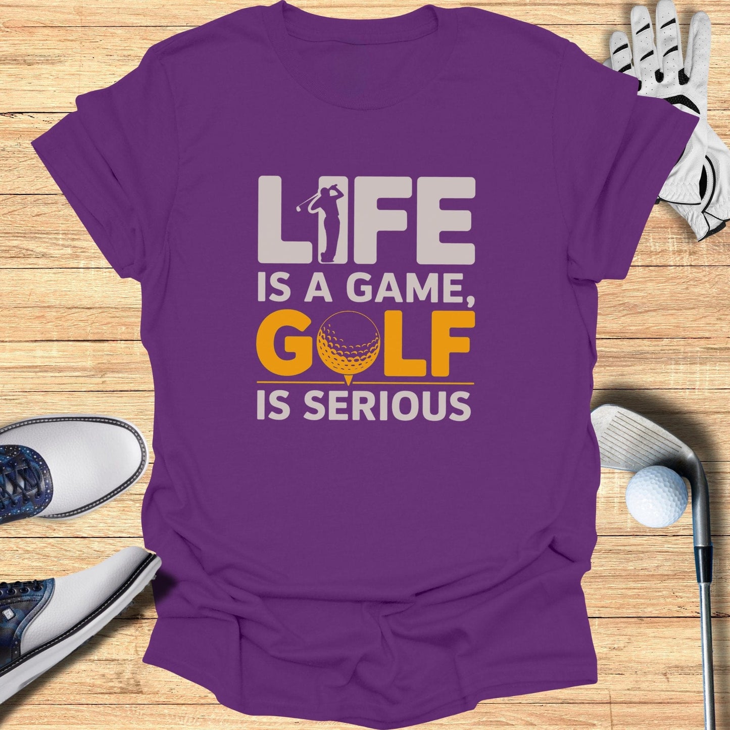 Life Is A Game Golf Is Serious T-Shirt - Funny Golf Tee by Swing Epic